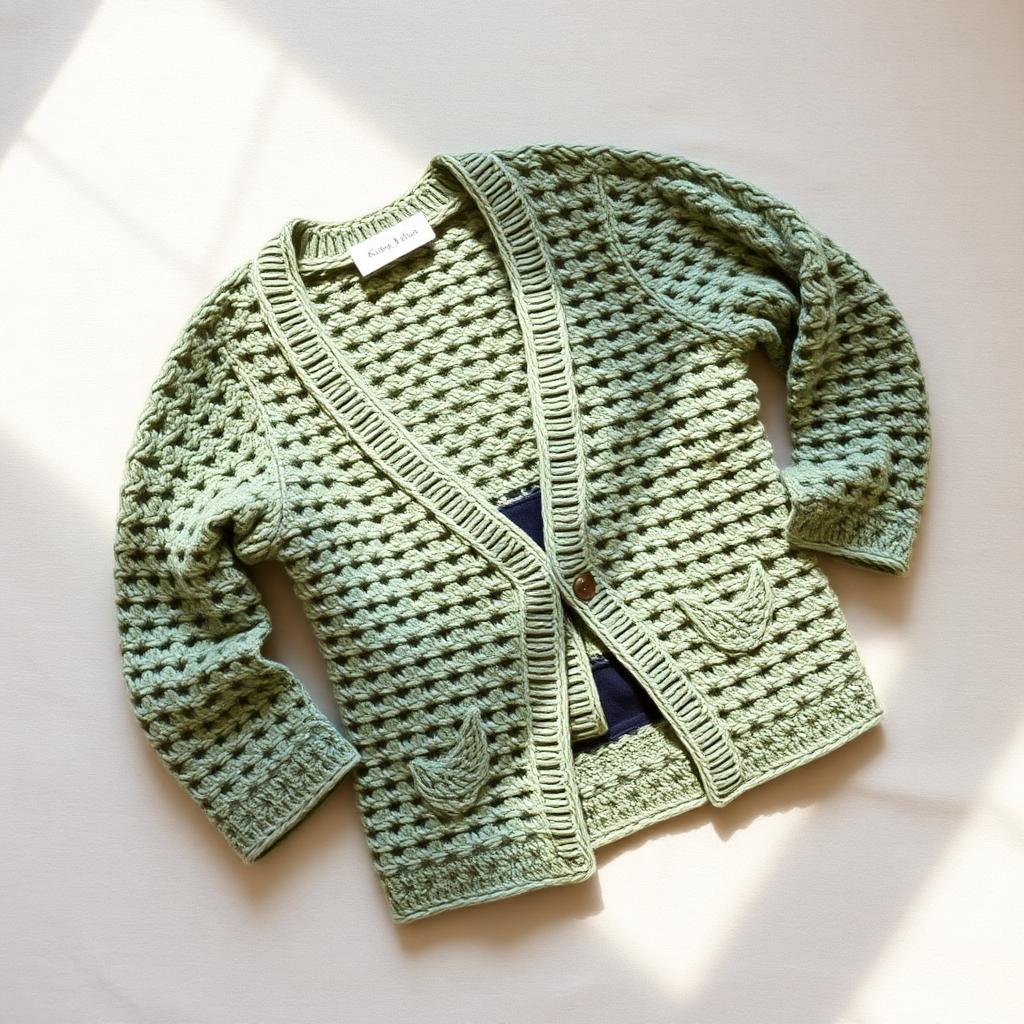 Mara Sage Cardigan — handmade crochet by Kosh Collection